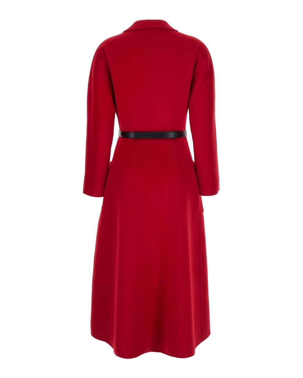 Elisabetta Franchi Red Single-Breasted Coat Fabric