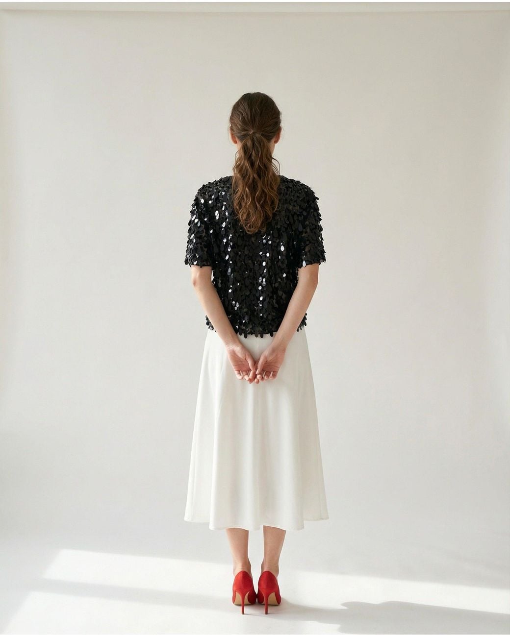 Brunello Cucinelli Black Sequin Embellished Shirt