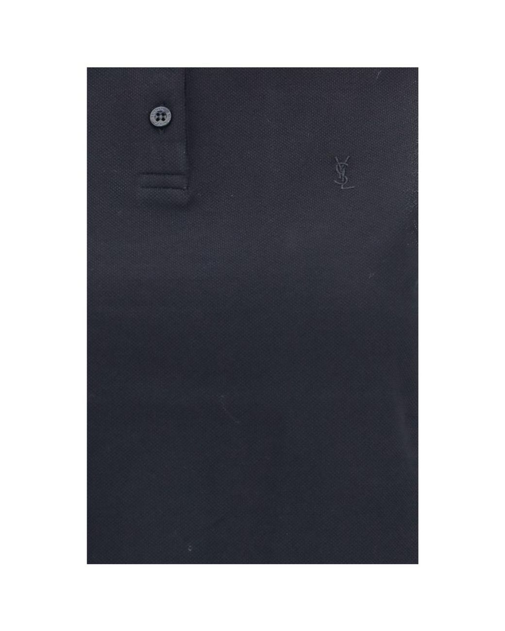 Saint Laurent Blue Recycled Cotton Polo Shirt