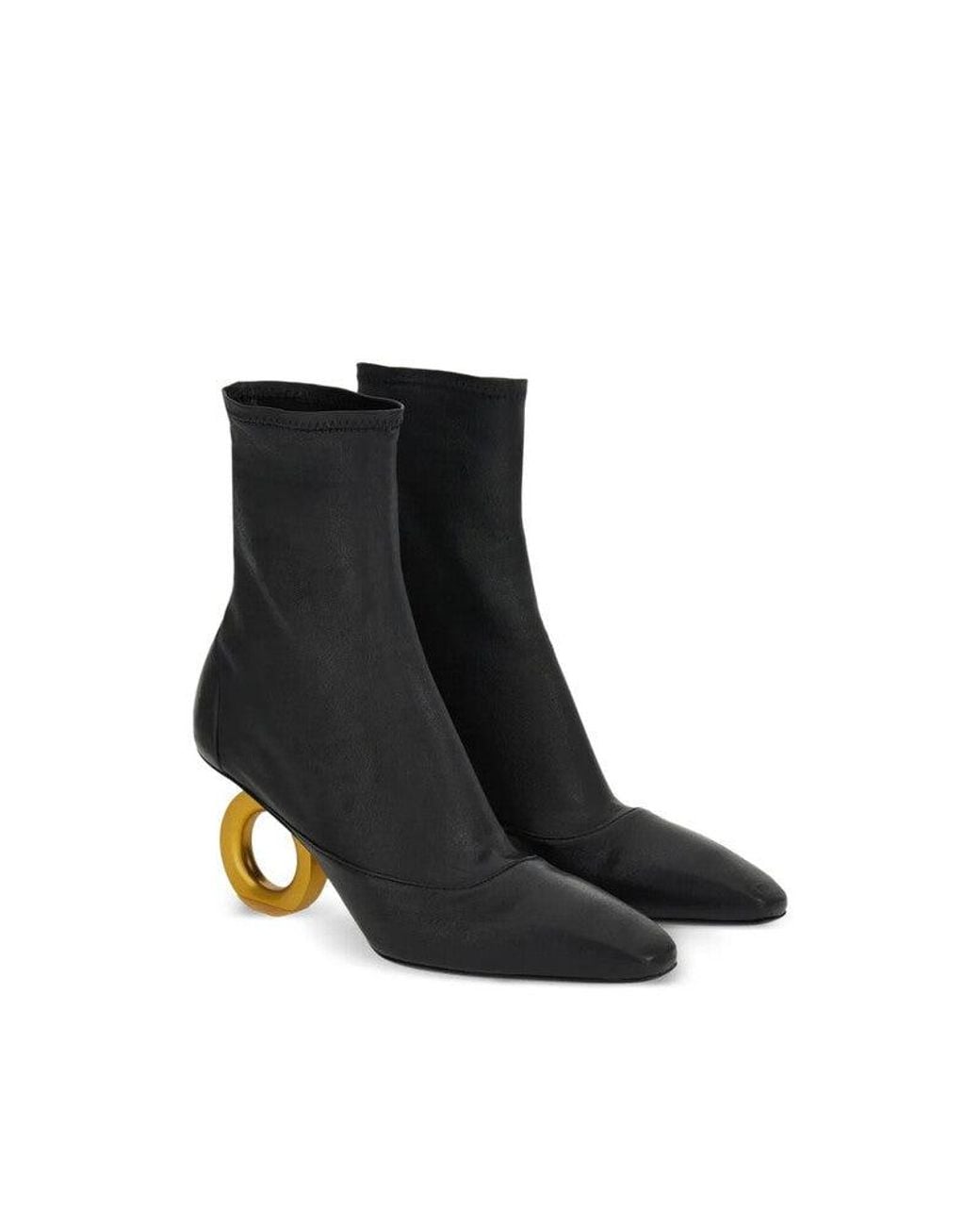Ferragamo Black Lambskin Pointed Shoes
