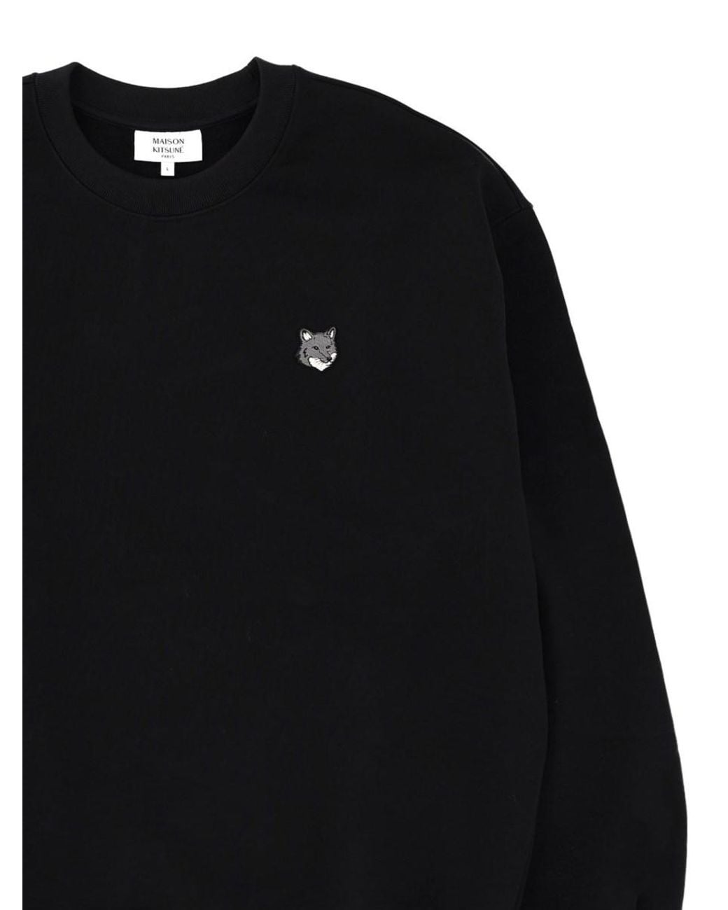Maison Kitsuné Black Sweatshirt Fox Head Sweater for men