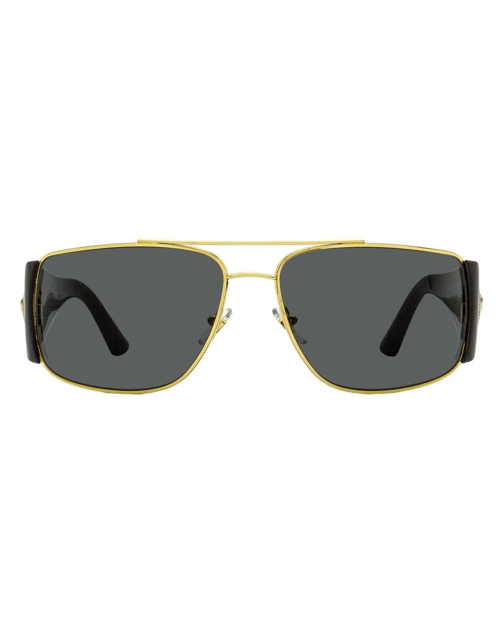 Versace Black Navigator Wrap Sunglasses Ve2163 100287- 63Mm Metal/Plastic(Acetate) for men