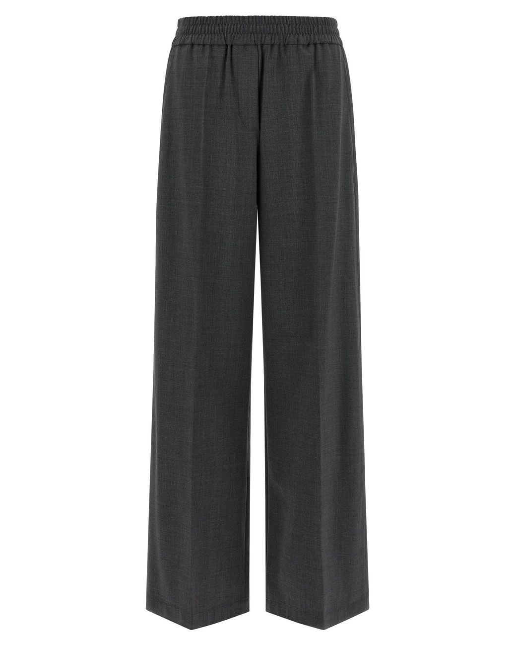 Brunello Cucinelli Gray Cool Wool Flared Trousers