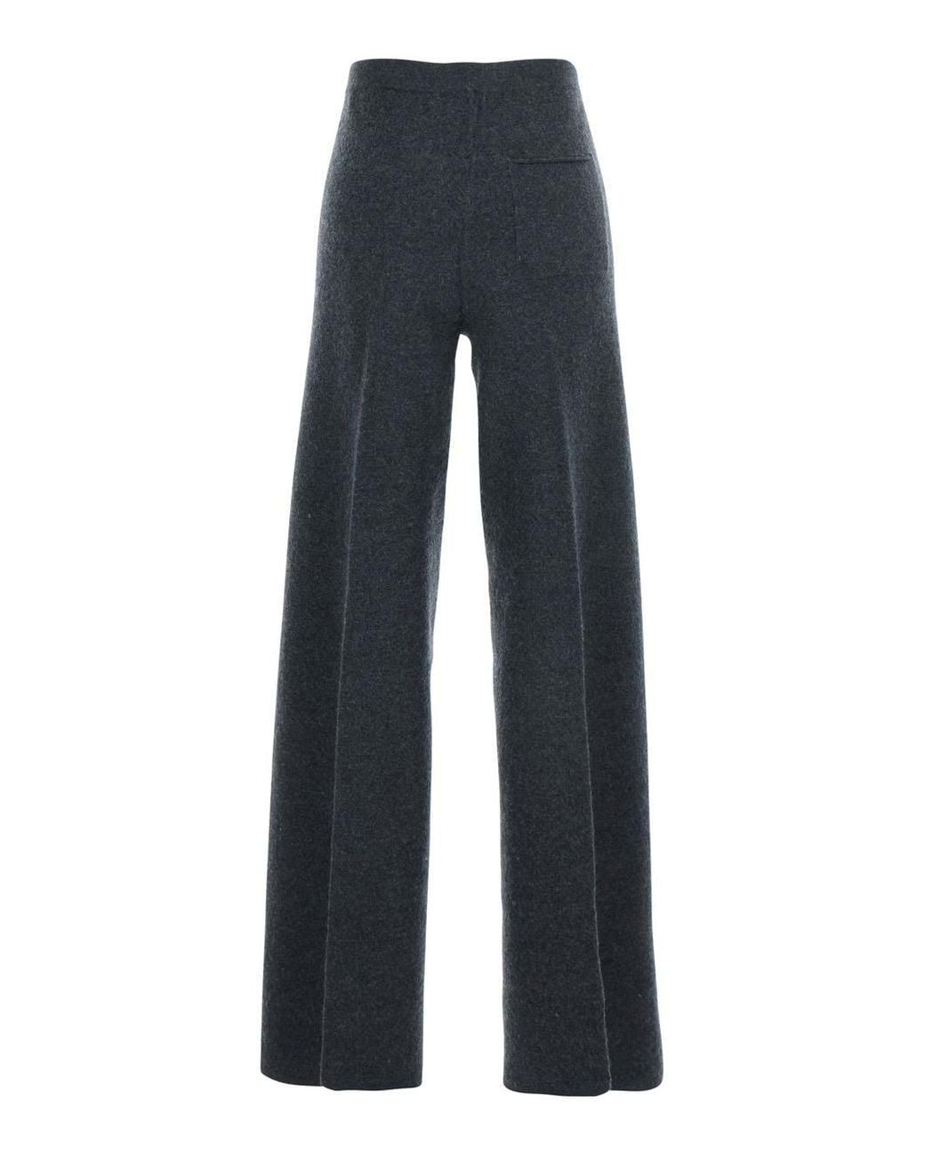Semicouture Blue Trousers With Back Pocket