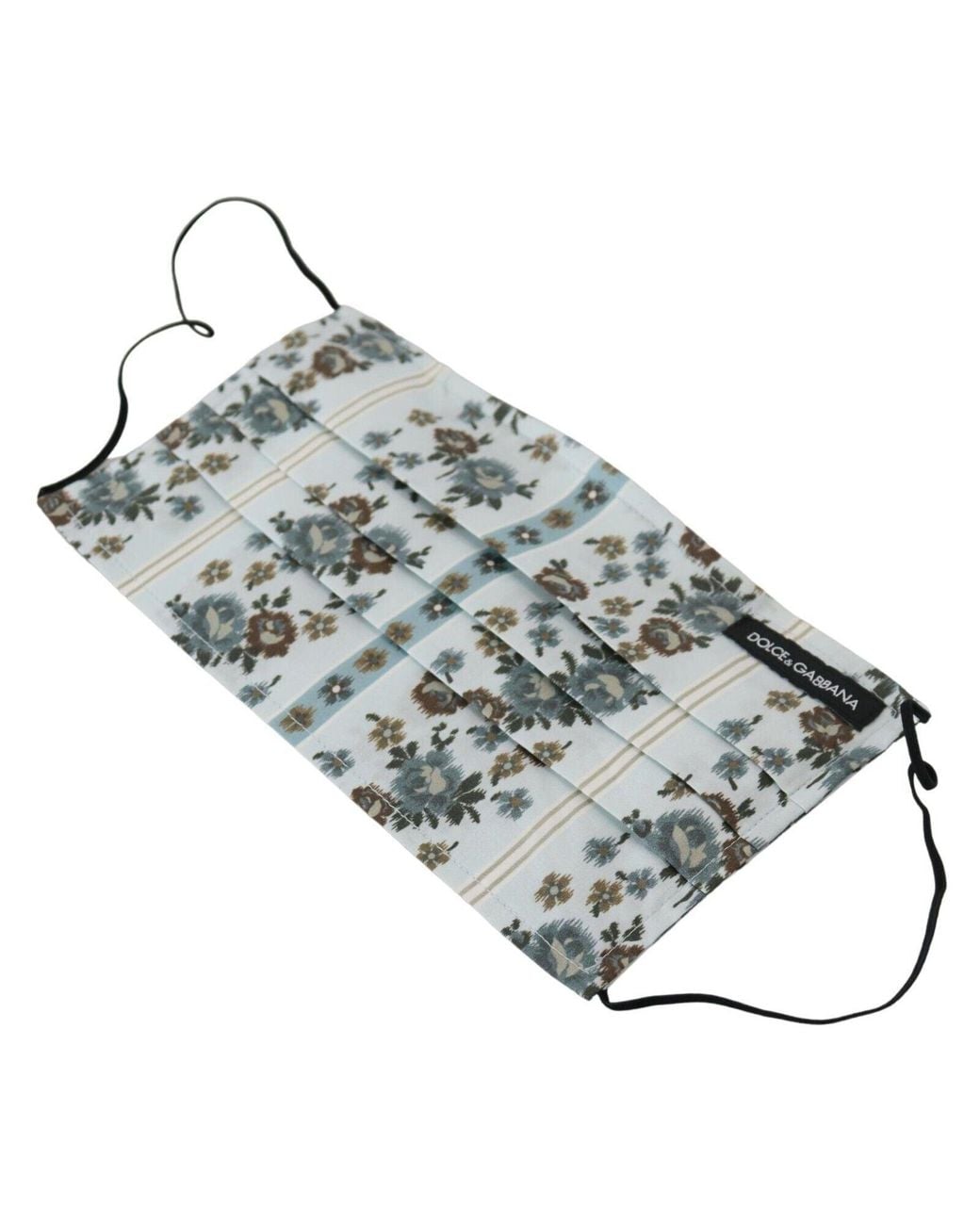 Dolce & Gabbana Black Dolce & Gabbana Floral Cotton Pleated Scarf