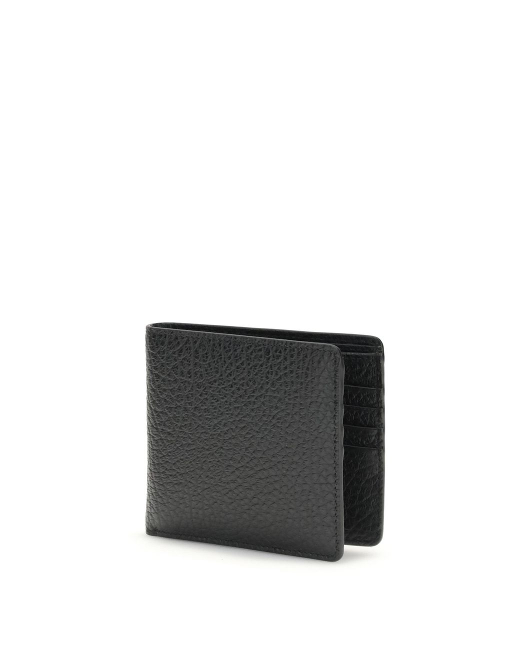 Maison Margiela Black Wallet With Iconic Contrast Stitched Calf Leather Bos Taurus