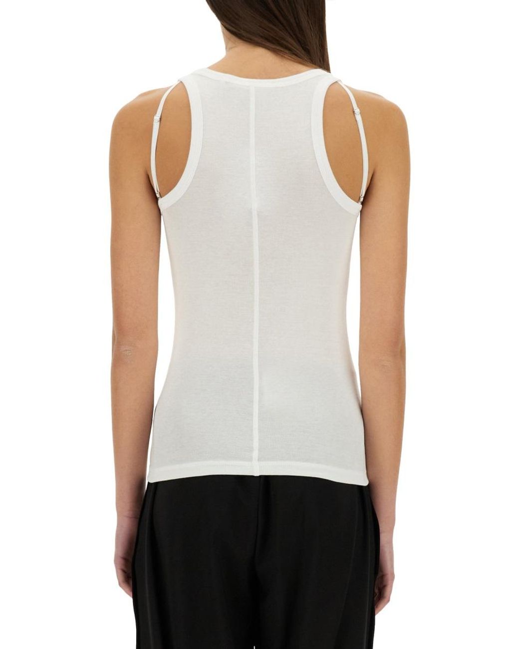 Helmut Lang White Slim Fit Top Modal Pima Cotton Tops