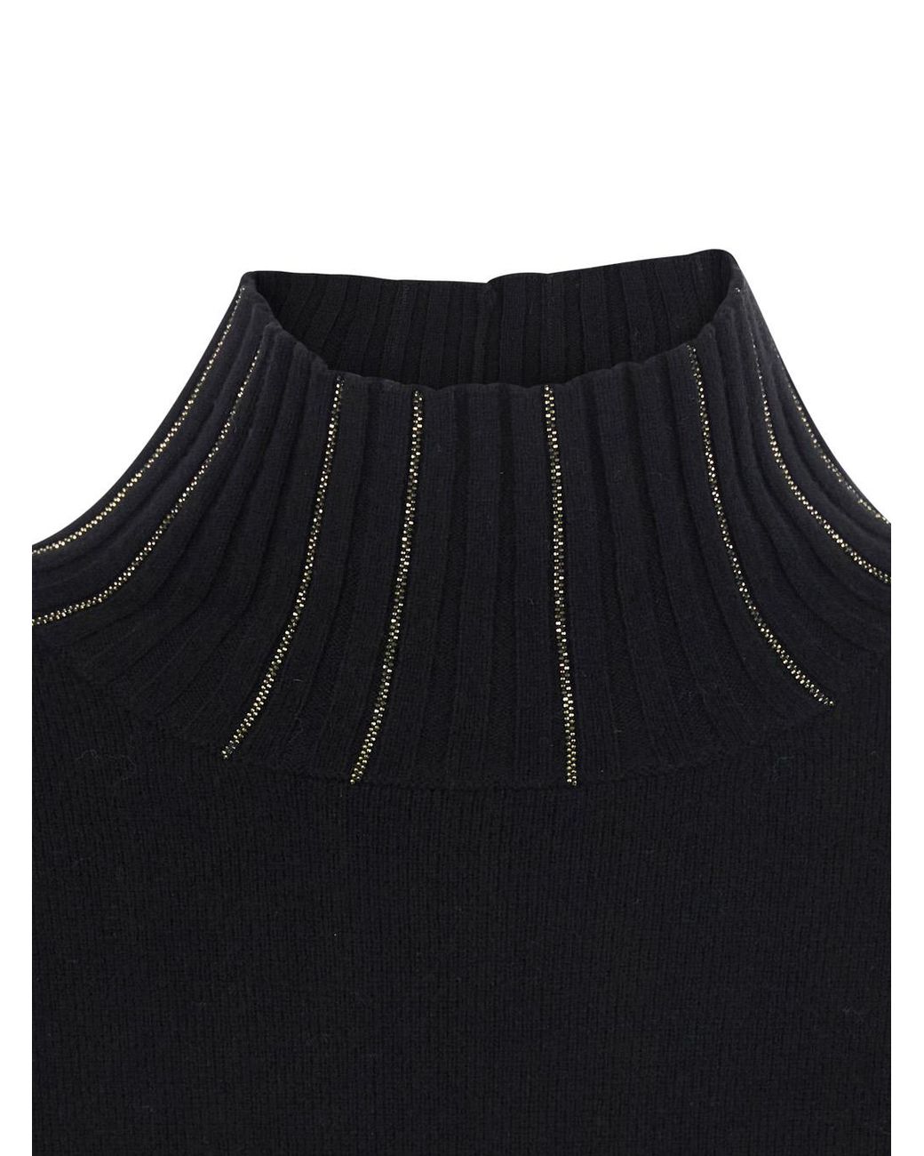 Fabiana Filippi Black Fabiana Filippi Wool Blend Turtleneck Dress