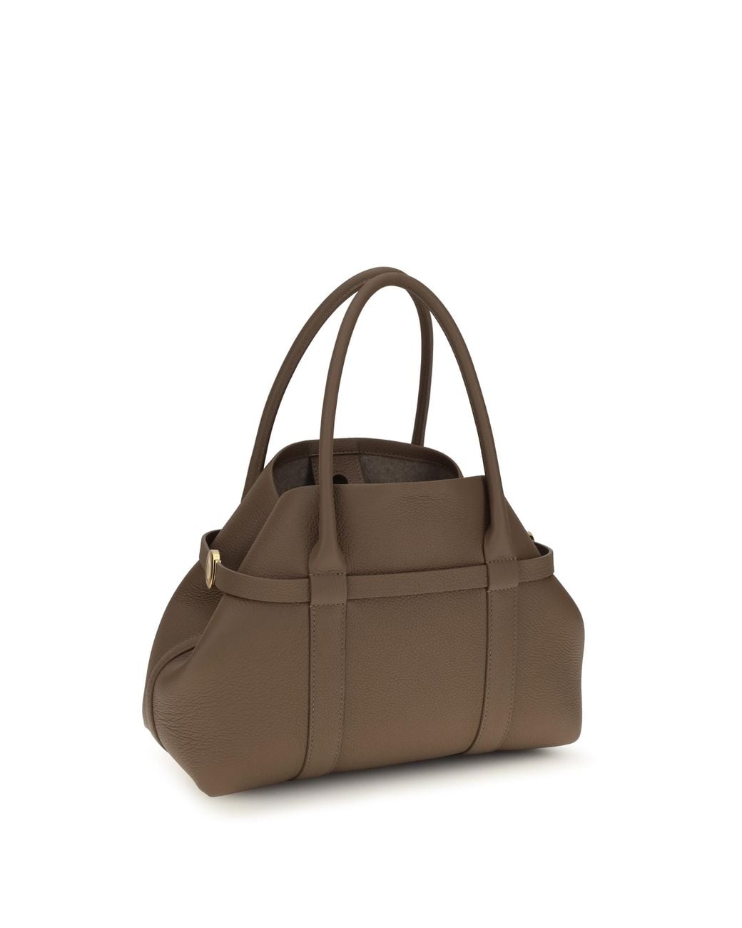 Loro Piana Brown Shoulder Bag Ghiera Calf Leather Sun Fossil/Sun