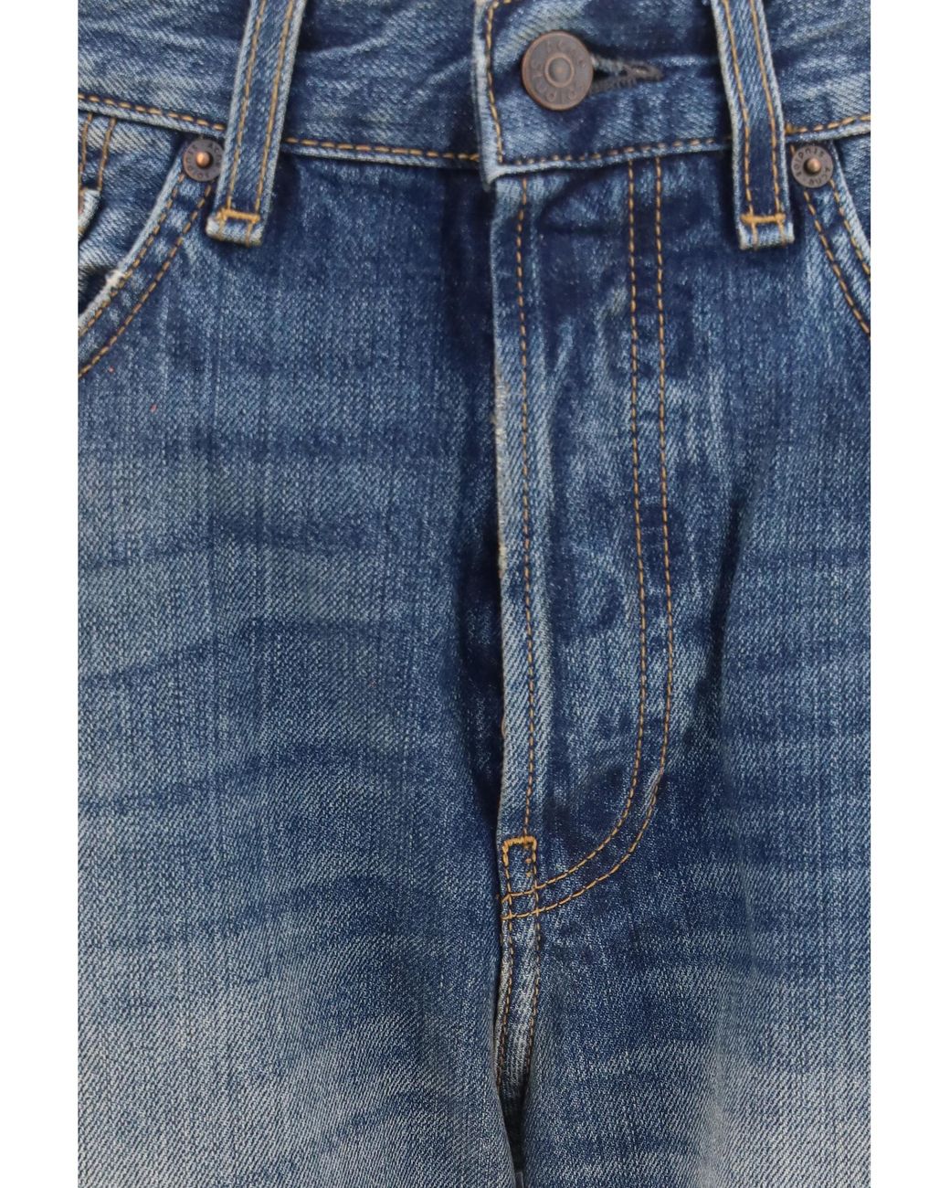 Acne Blue Wide-Leg Jeans Denim Cotton T-Shirts & Jerseys