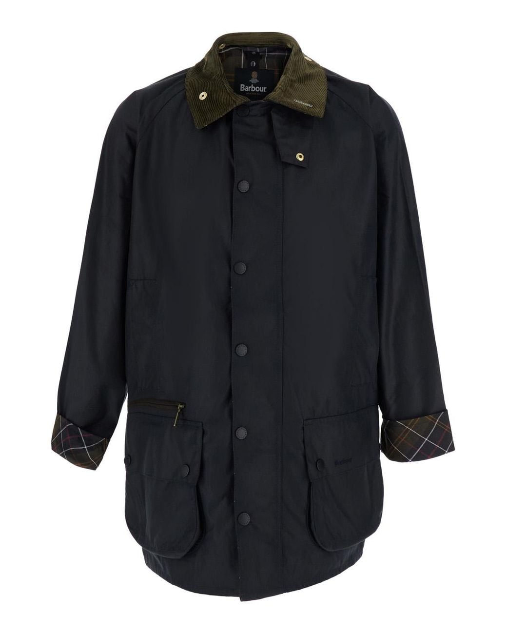 Barbour Black Waxed Jacket Beaufort Cotton And Polyurethane Coat for men
