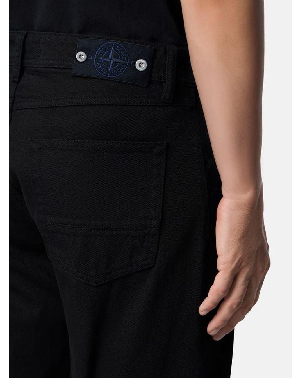 Stone Island Black Stone Island Five-Pocket Denim Jeans for men