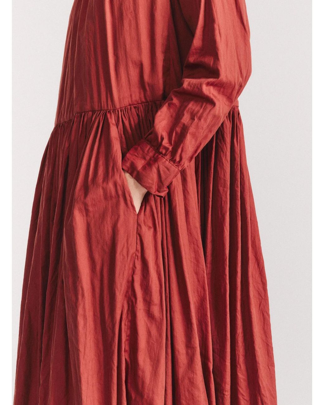 Casey Casey Red Pomme Rouche Dress