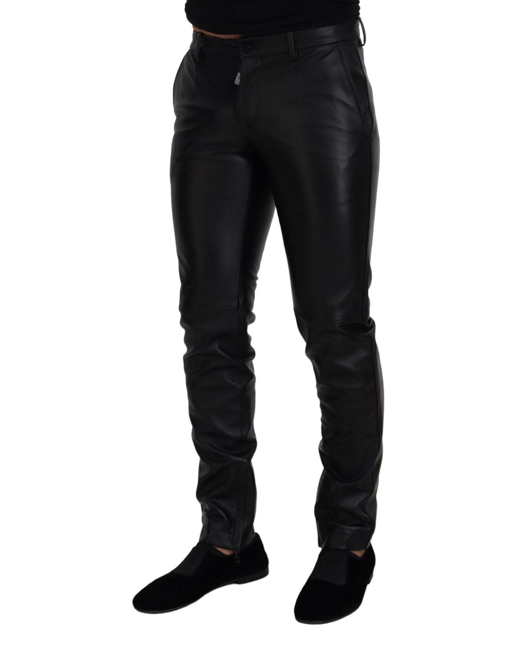 Dolce & Gabbana Black Elegant Agnello Trousers For for men