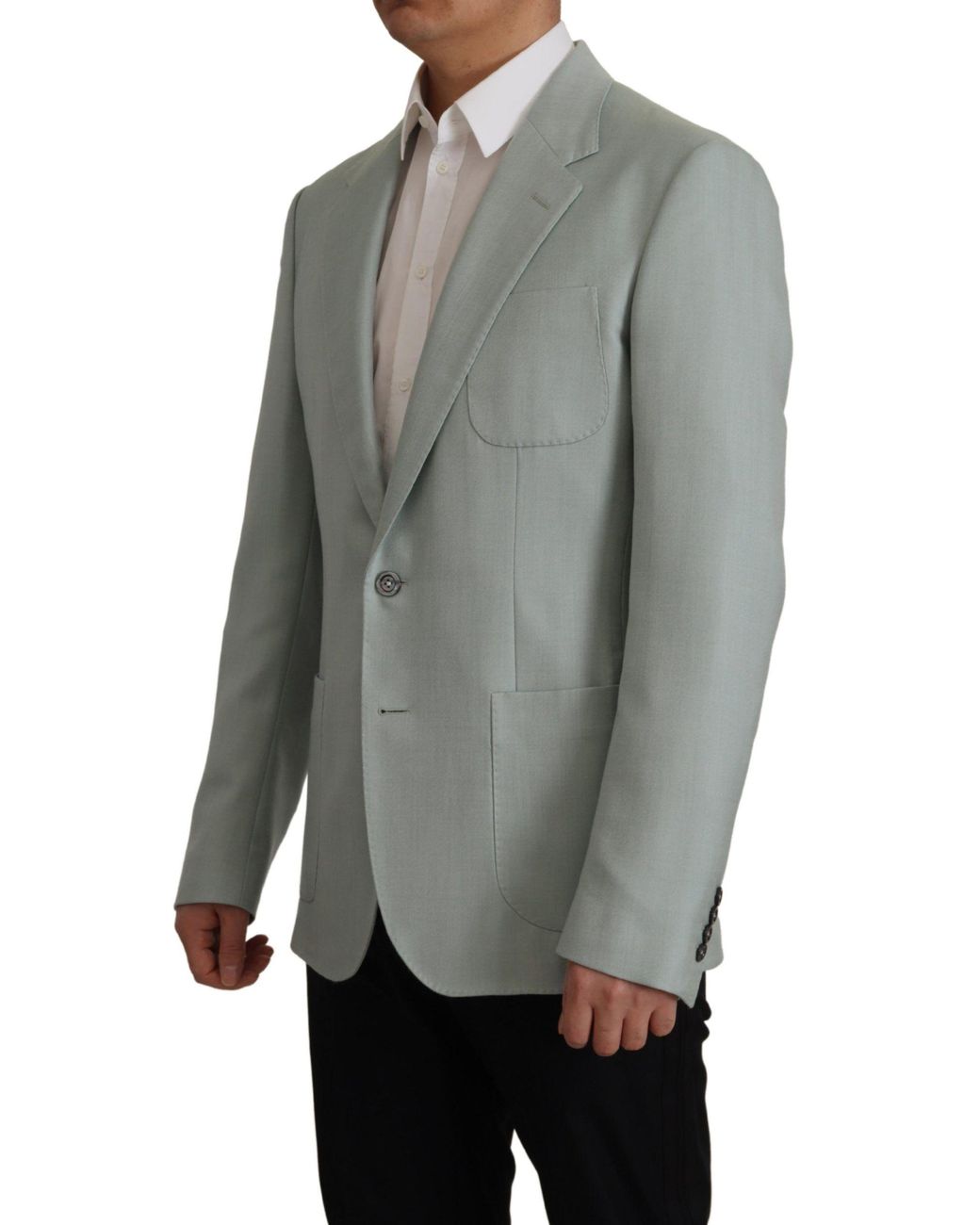Dolce & Gabbana Gray Elegant Slim Fit Cashmere Silk Blazer Jacket for men