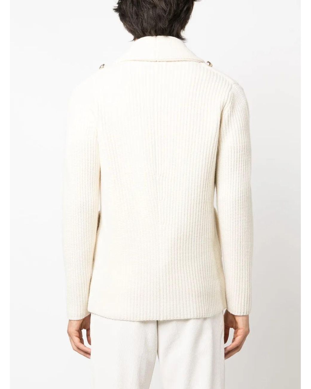 Brunello Cucinelli Natural Wool Silk Sweater Clothing for men