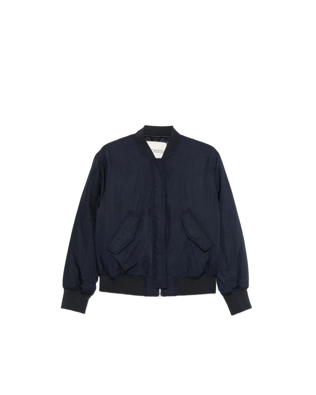 Closed Blue Logo-Patch Bomber Jacket