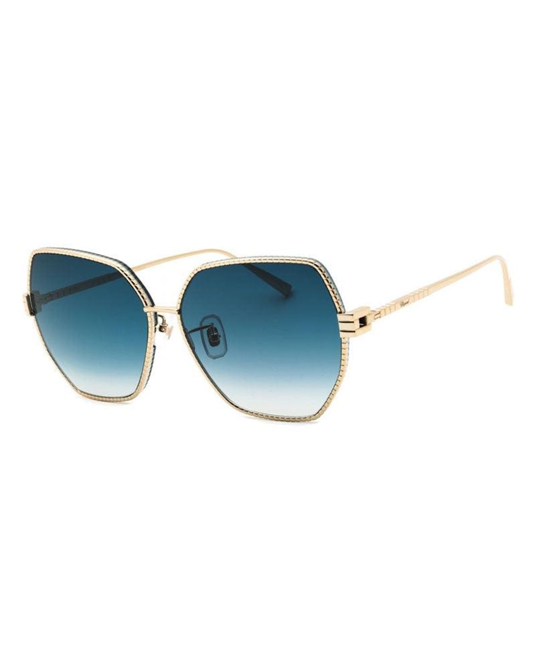 Chopard Blue Sunglasses Butterfly Full Rim, Pale Frame And Gradient Lens Schl28M08Fe