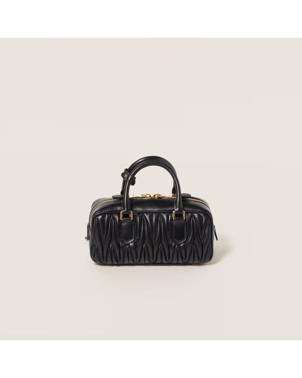 Miu Miu Black Miu Miu Matelassé Top Handle Bag