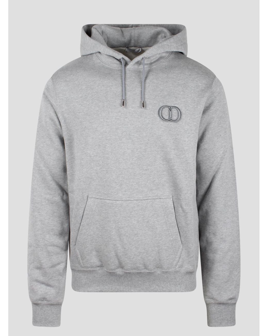 Dior Cd Icon Hooded Sweatshirt in Gray for Men | Lyst
