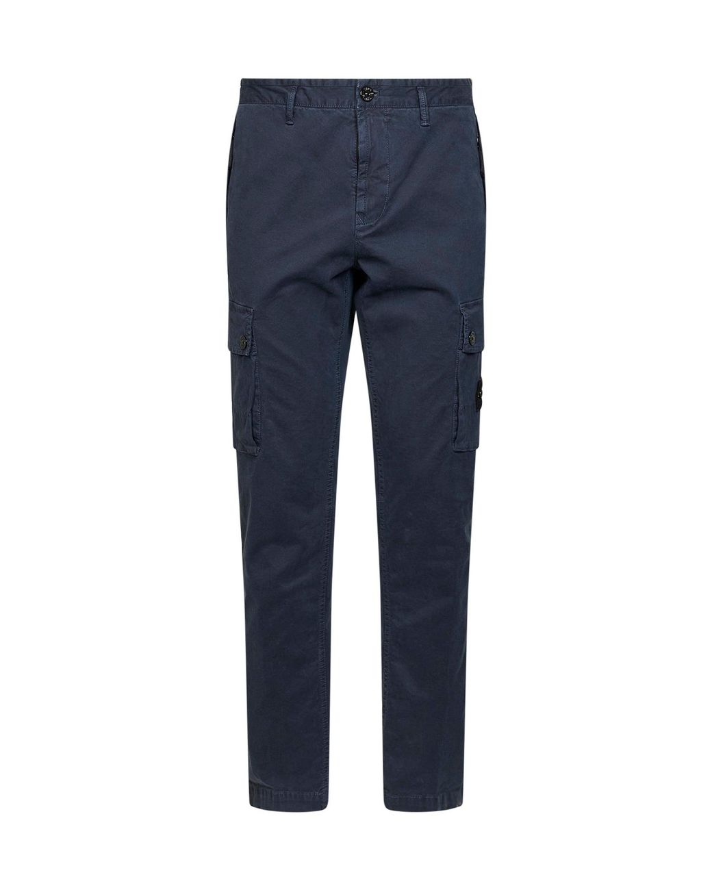 Stone Island Blue Organic Stretch Broken Twill Cargo Trousers for men