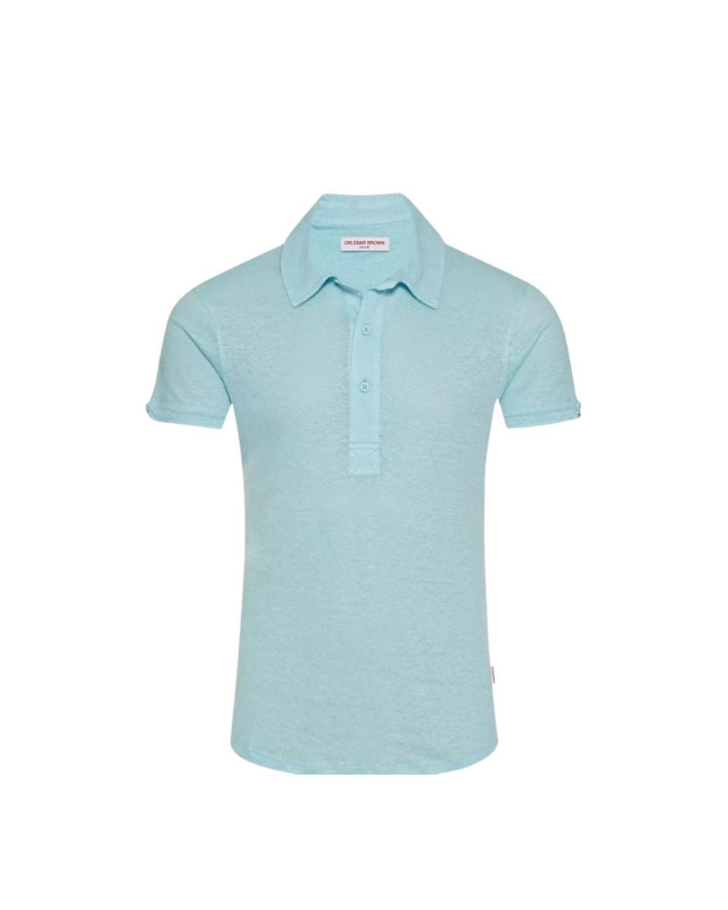 Orlebar Brown Blue Sebastian Linen Polo Shirt for men