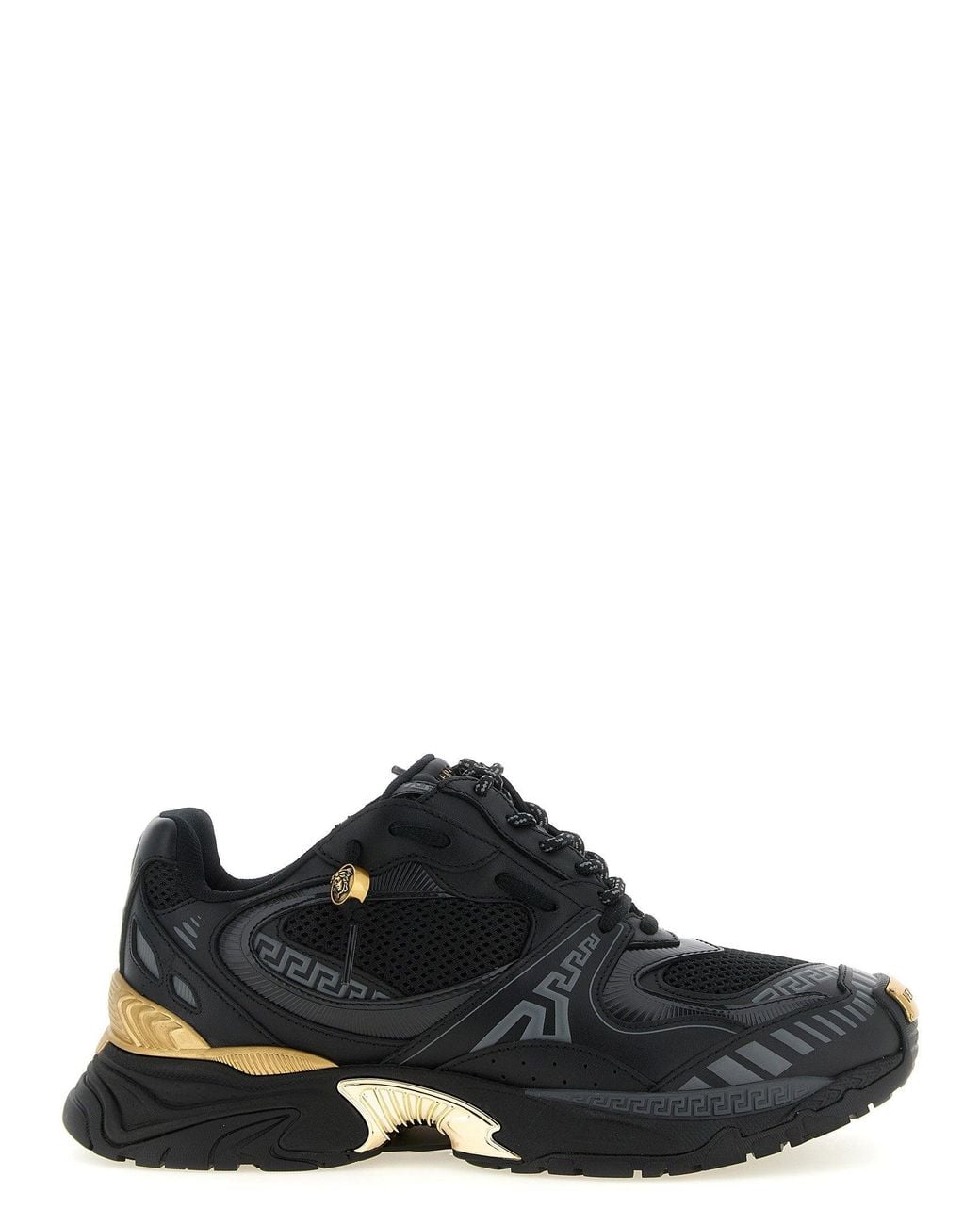 Versace Black Mesh And Leather With Medusa Detail Sneaker for men