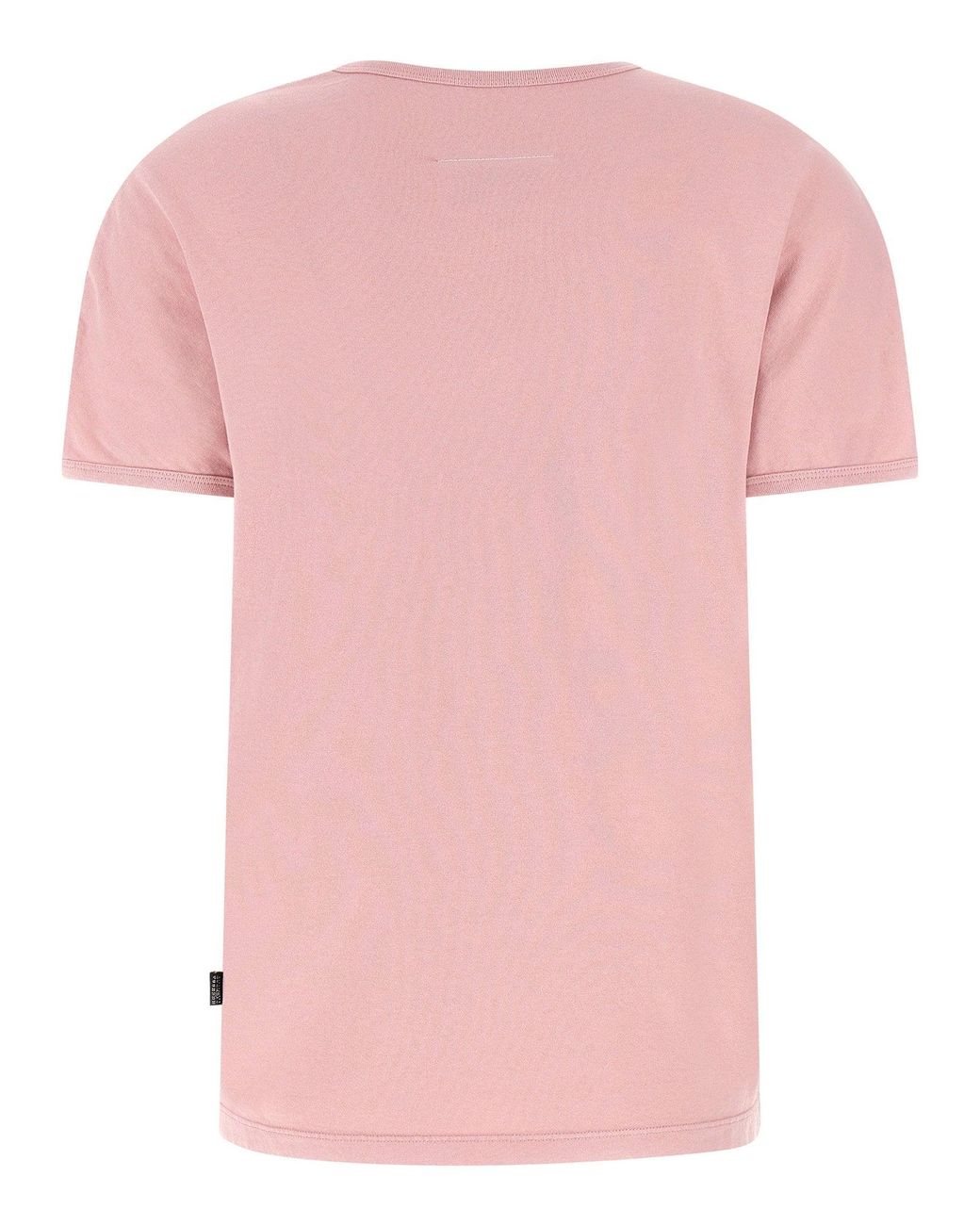 MM6 by Maison Margiela Pink Flocked Logo Print T-Shirt