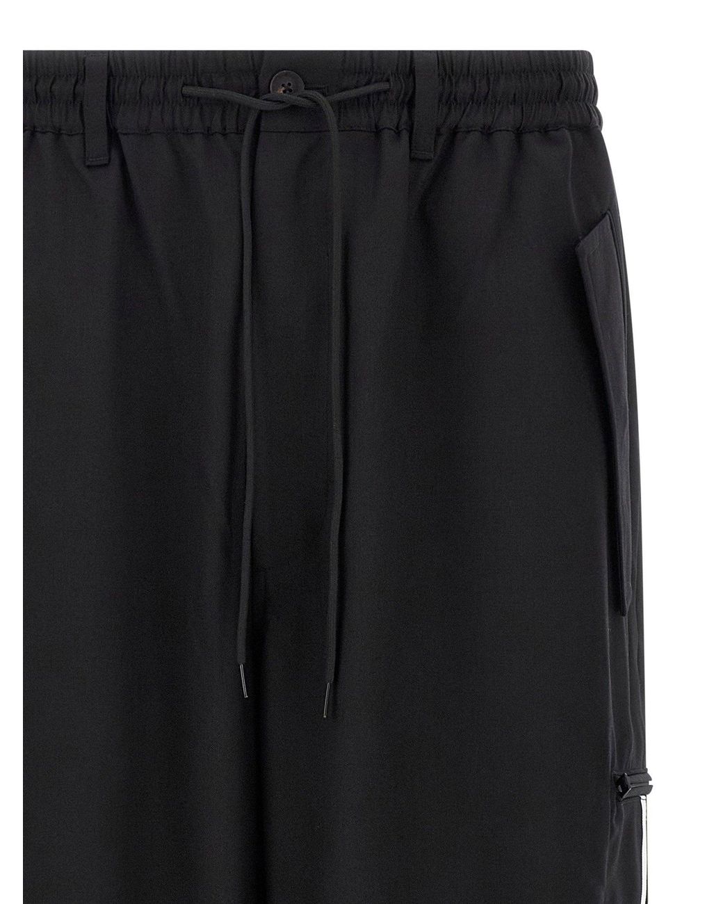 Y-3 Black Wool-Blend Trousers for men