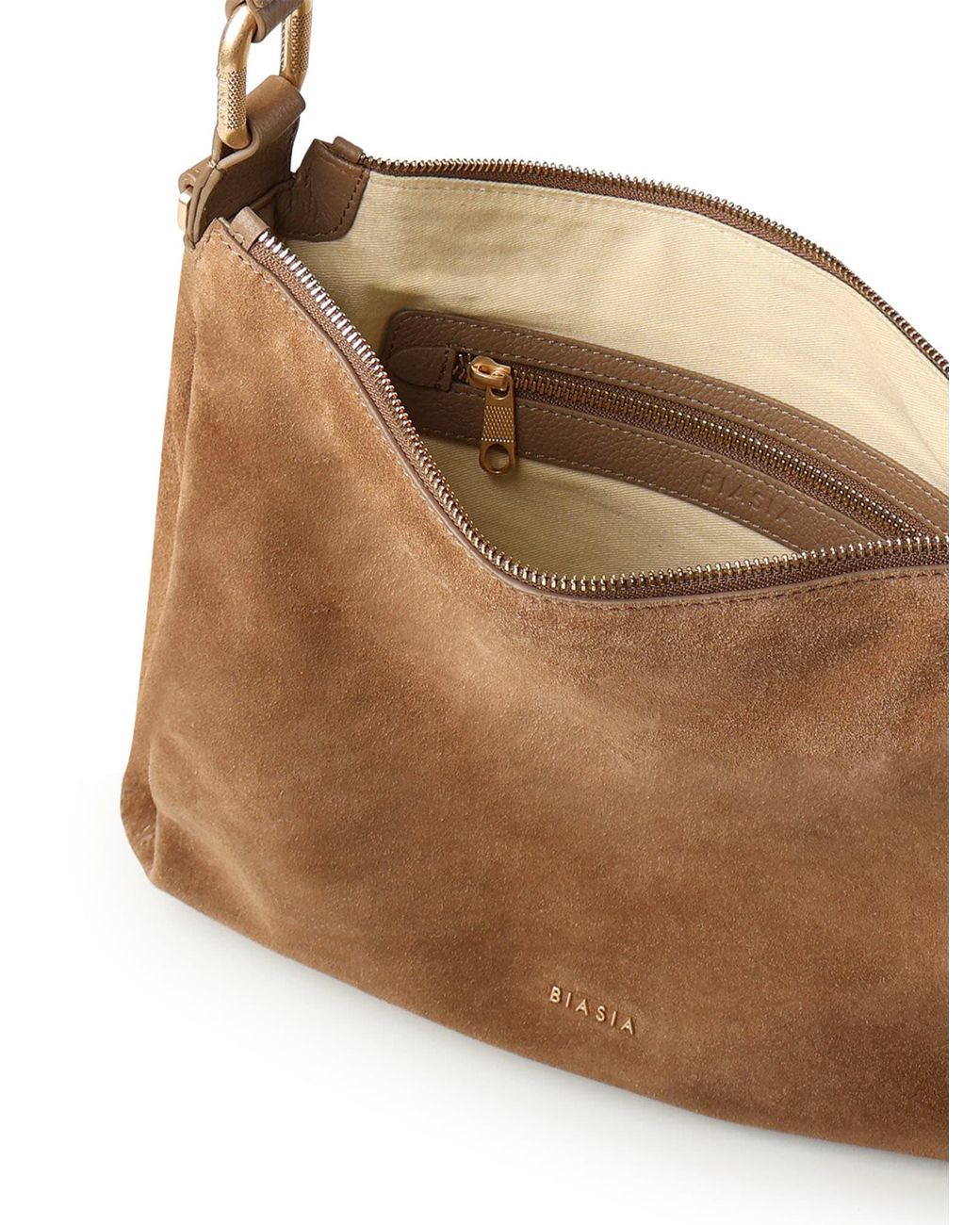 BIASIA Brown Suede Shoulder Bag
