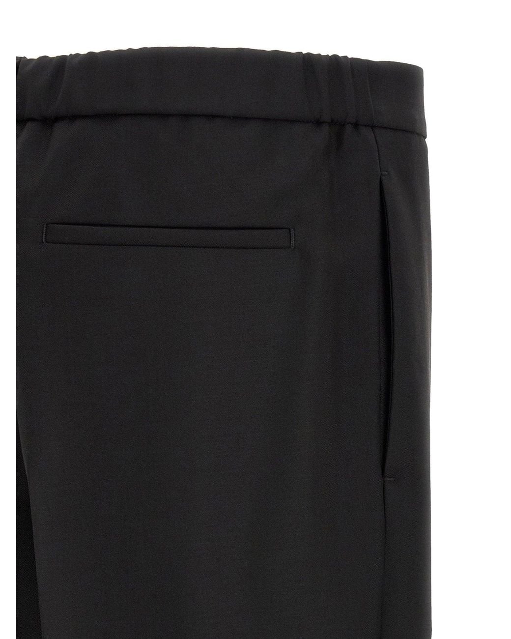 Jil Sander Black Virgin Wool Canvas Trousers for men