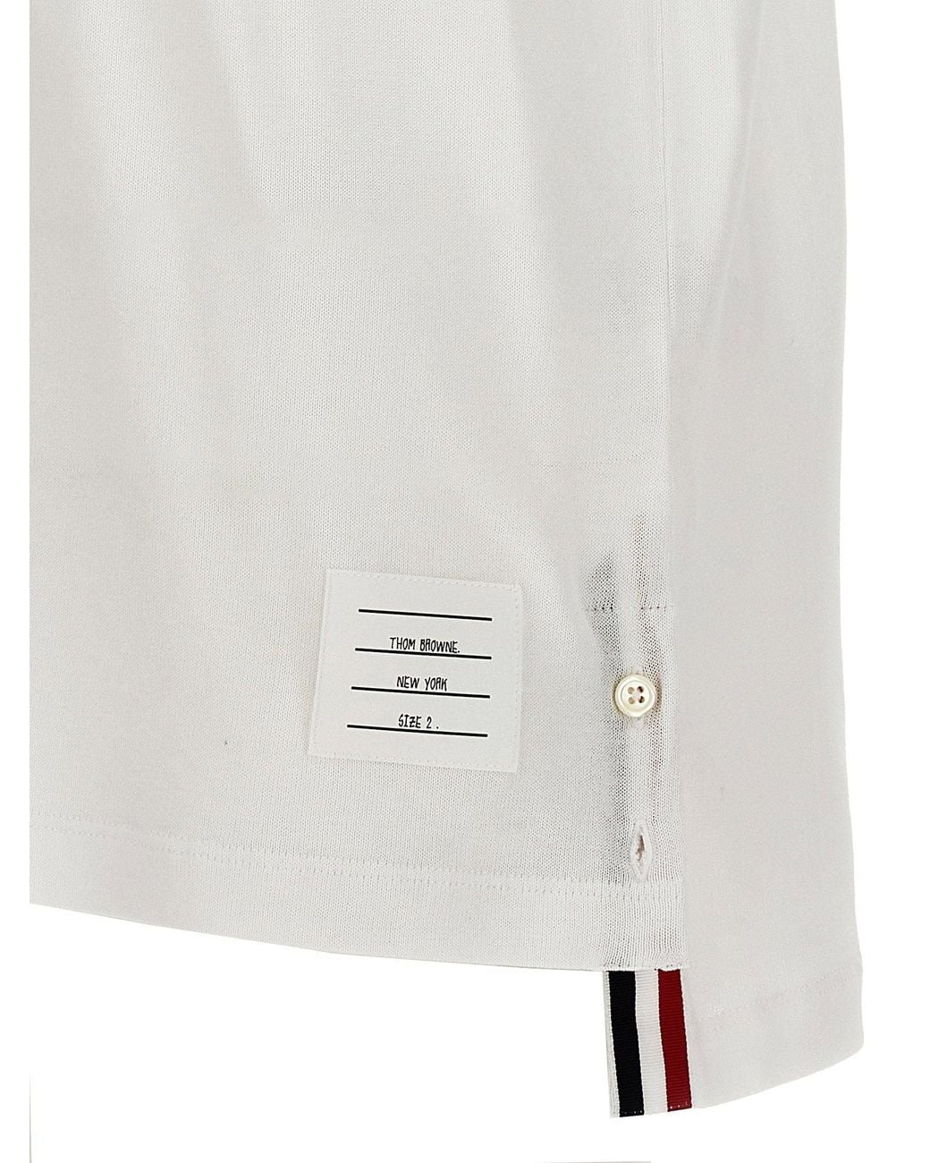 Thom Browne White Rwb Stripe Polo Shirt