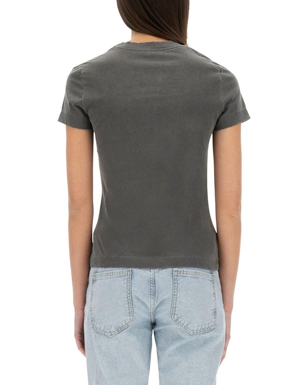 Moschino Gray T-Shirt With Logo Cotton T-Shirts