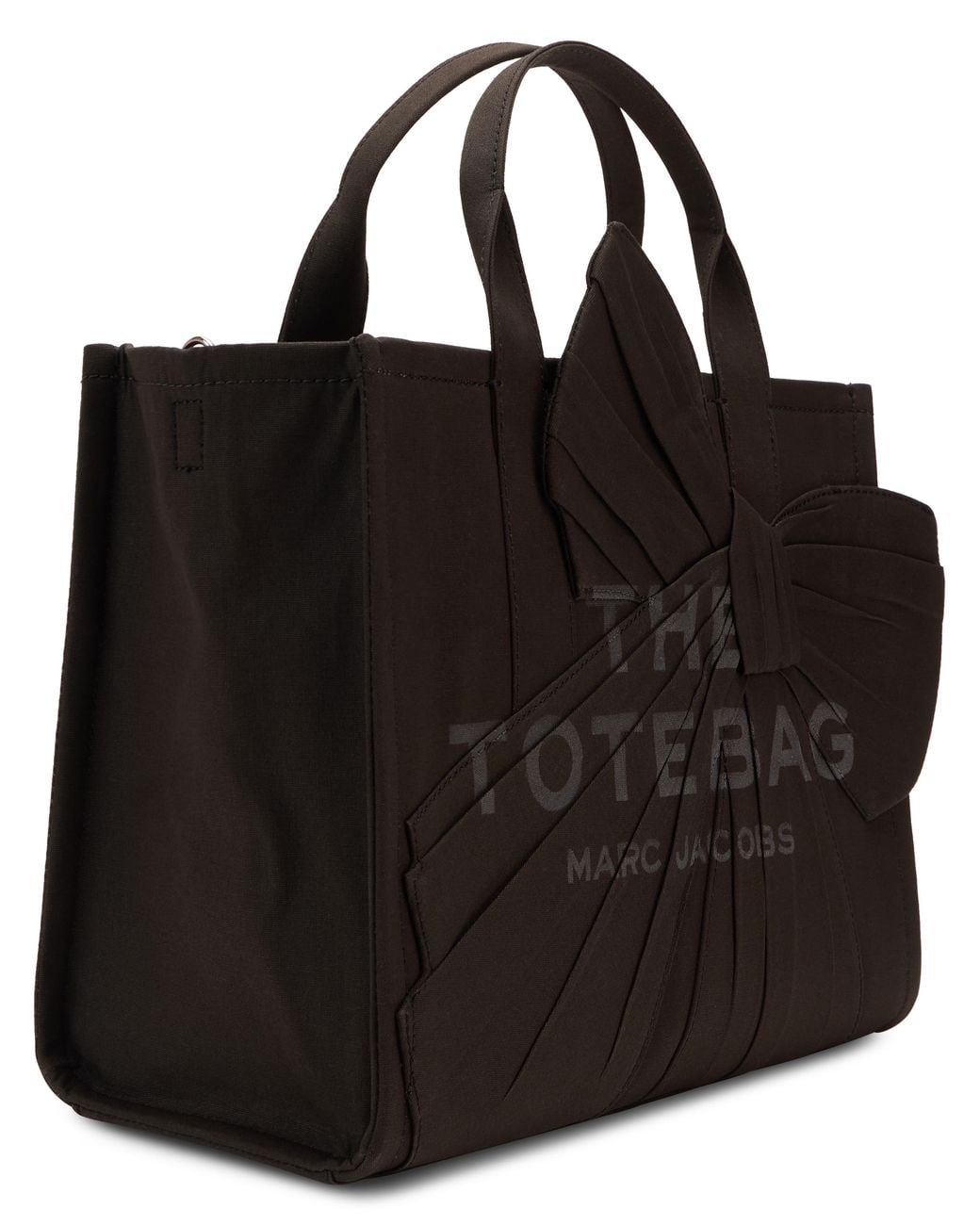 Marc Jacobs Black Tote Bag Bow M Fabric Cotton