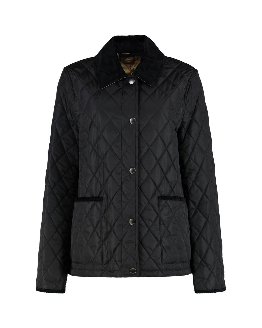 Burberry Black Padded Nylon Jacket With Check Lining Polyamide Trench & Raincoats