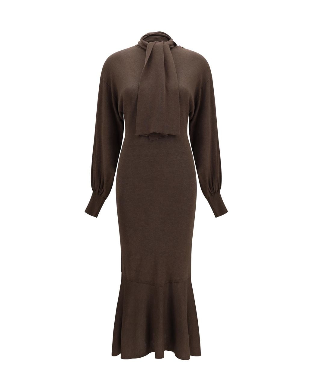 Jacquemus Brown Losange Knit Dress Silk; Viscose