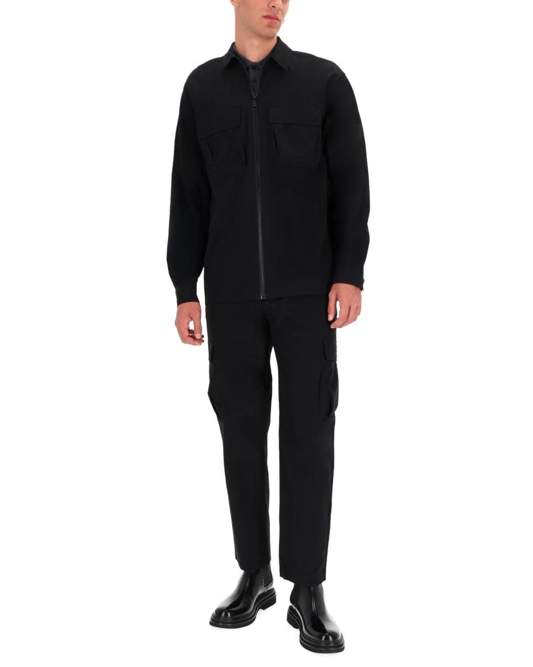 Versace Jeans Couture Black Versace Jeans Couture Technical Polyester Cargo Pants for men
