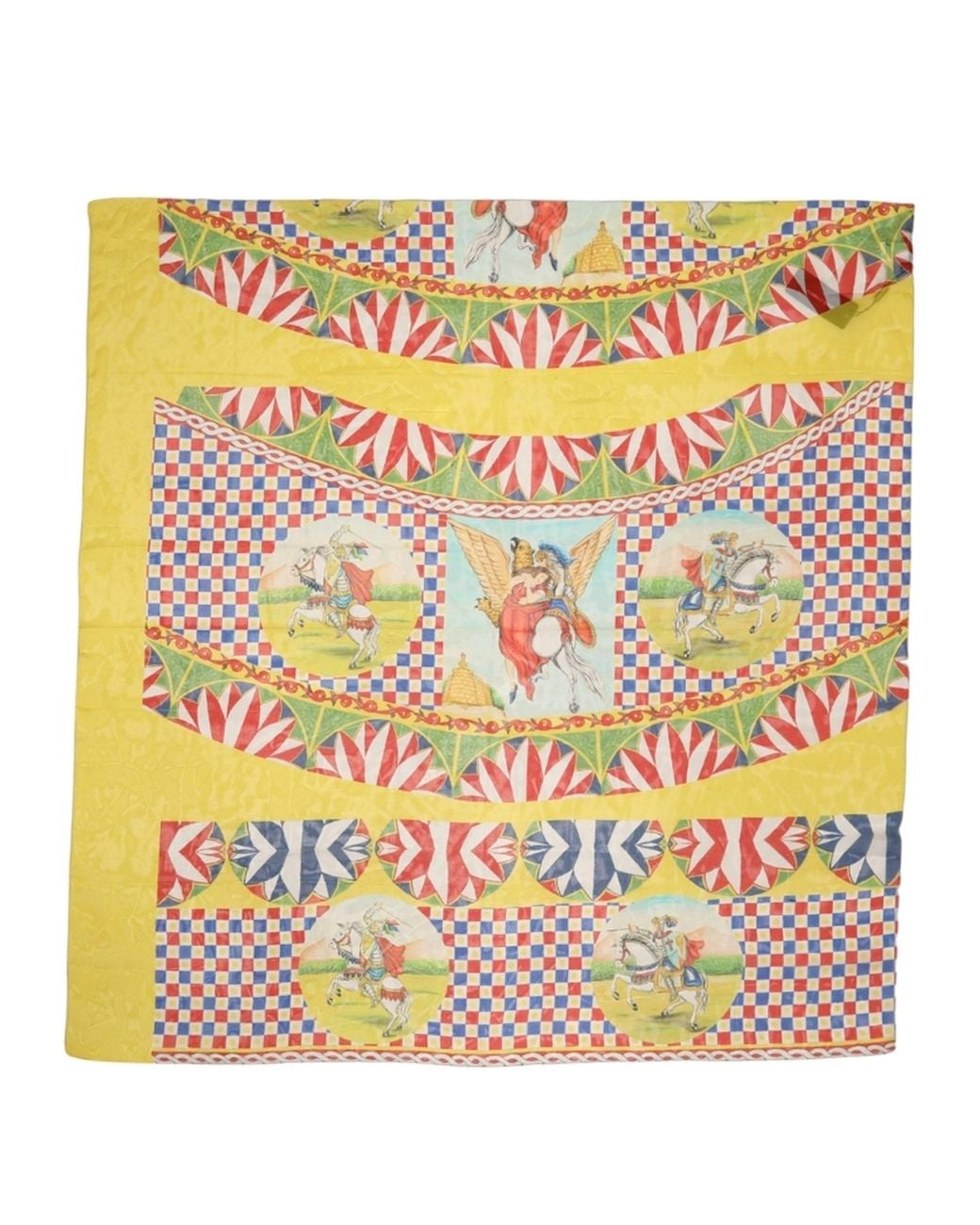 Dolce & Gabbana Multicolor Silk Carretto Foulard Scarf