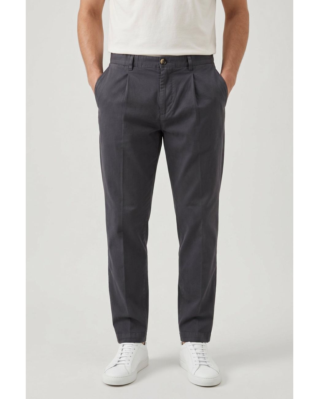 Brunello Cucinelli Blue Dark Pleated Trousers for men