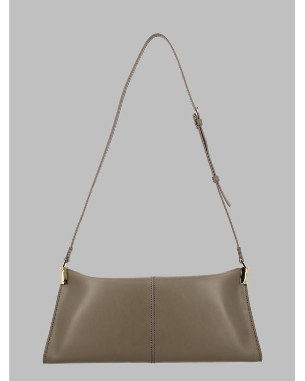 Balmain Gray Shoulder Bag 64-83 Calf Leather