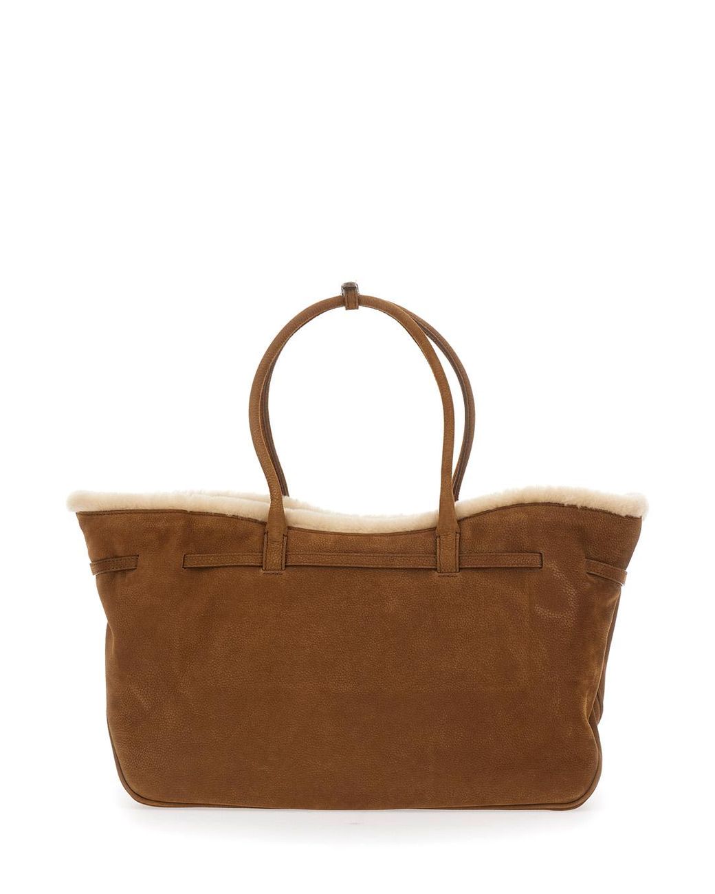 MARGE SHERWOOD Brown Shoulder Bag Shearling Cow Leather