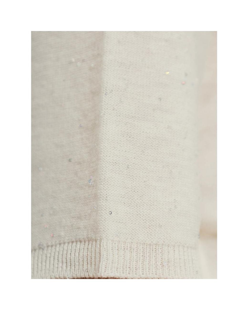 Fabiana Filippi White Short Sleeve Sweater Sequin Knit Wool T-Shirts & Jerseys