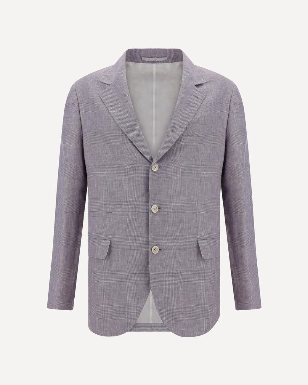 Brunello Cucinelli Purple Wool Linen Blazer for men