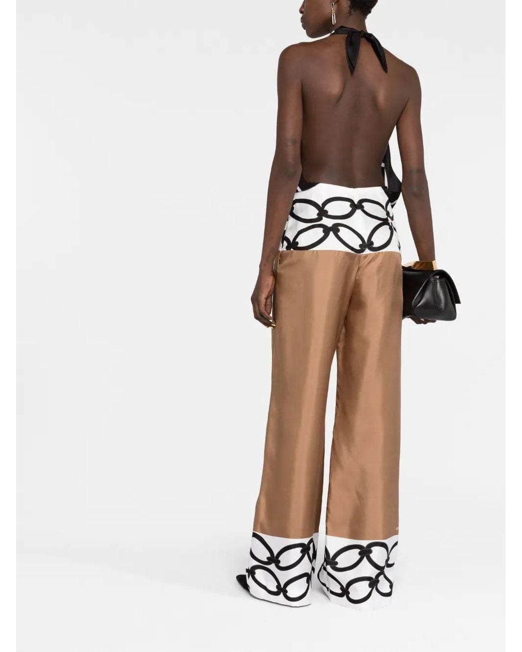 Valentino White Chain 1967 Foulard Silk Jumpsuit