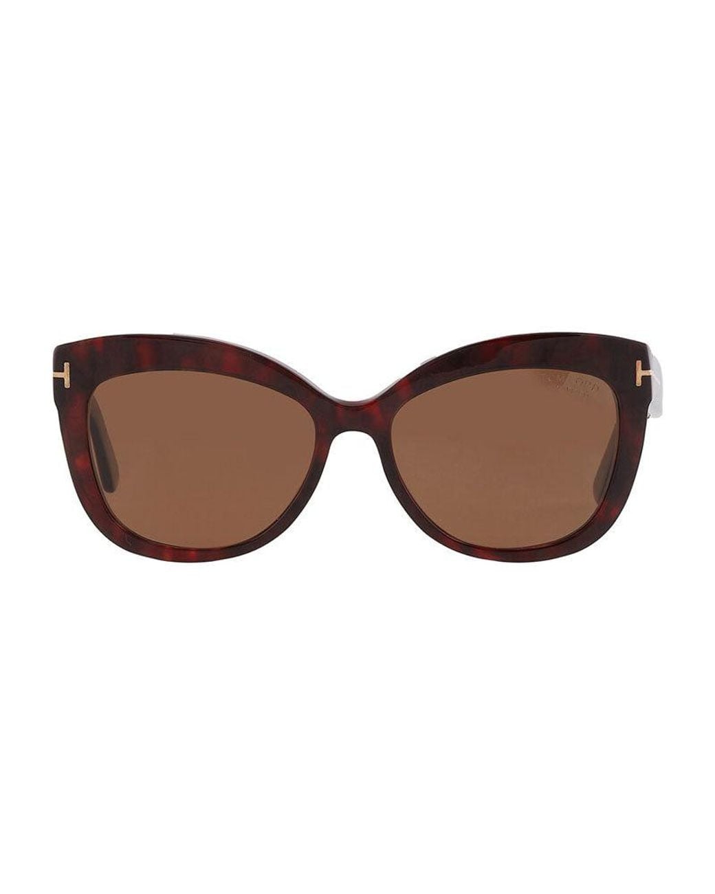 Tom Ford Brown Cat Eye Full Rim, With A Shiny Frame And Smoke Polarized Lens