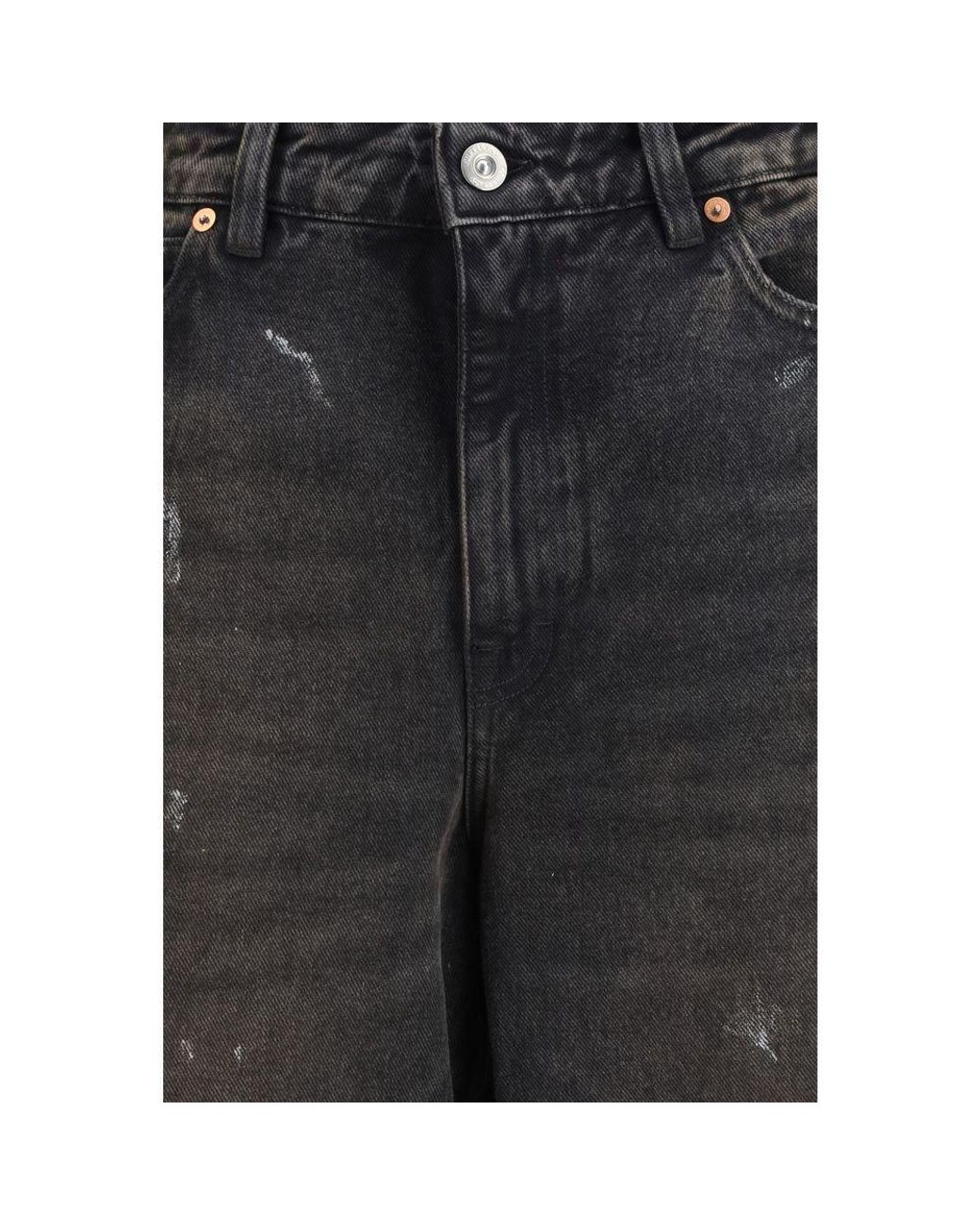 Our Legacy Gray Black Cotton Relaxed Fit Jeans