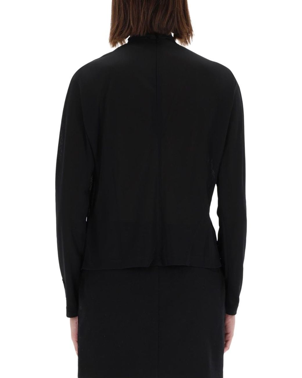 Versace Jeans Couture Black Versace Jeans Couture Draped Collar Shirt