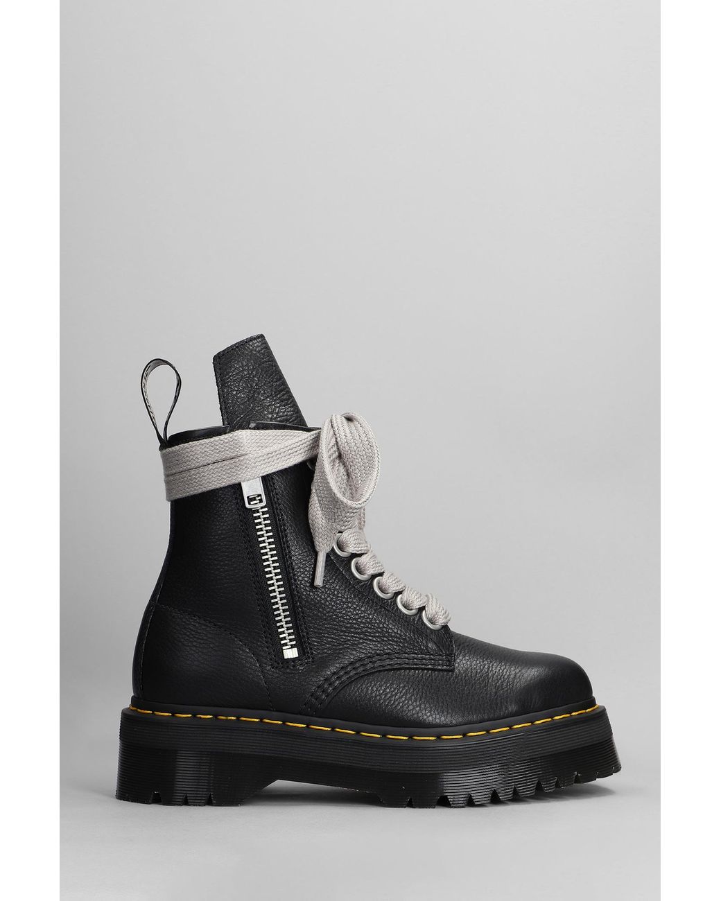 Rick Owens X Dr. Martens 1460 Quad Ro Combat Boots In Black Leather for ...