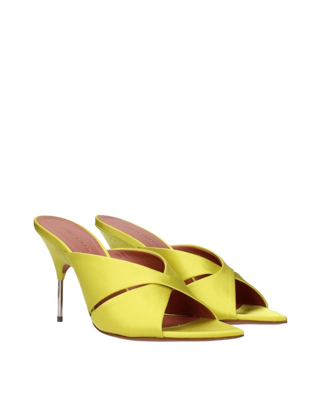 AMINA MUADDI Yellow Samantha Sandals/Lime Satin