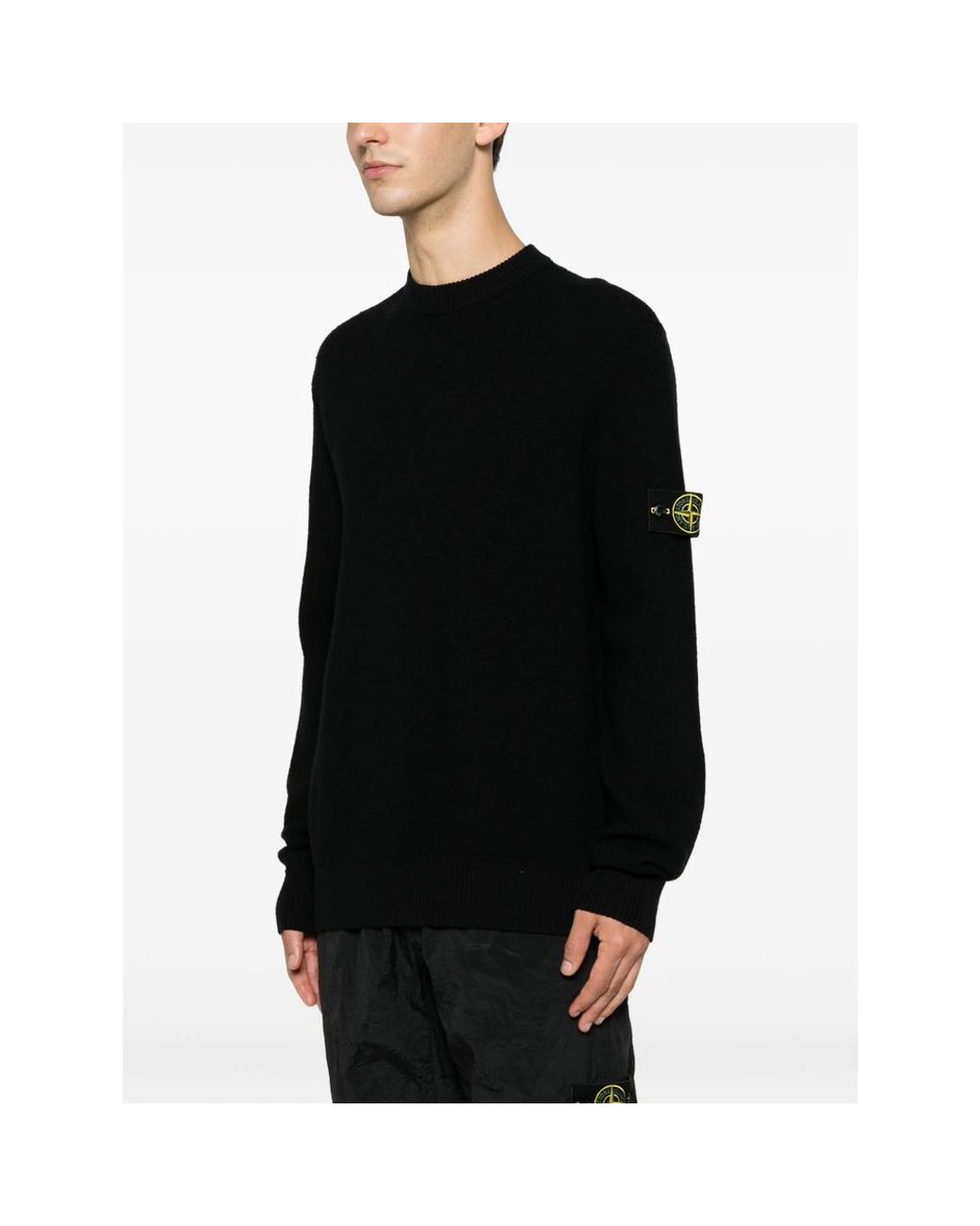 Stone Island Black Inspired Crewneck Sweater For for men